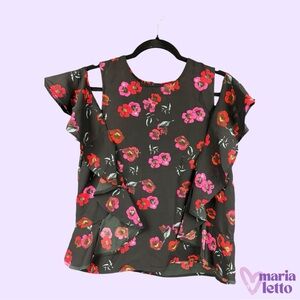 Japna Floral Tank Top with Cold Shoulder